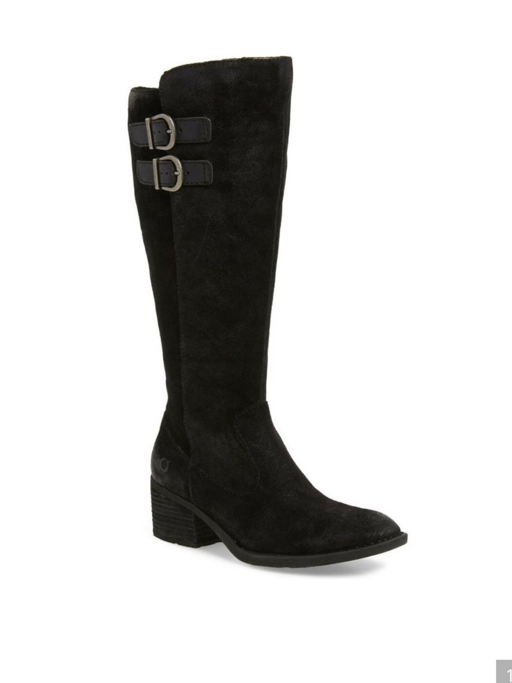 Born Basil Boots riding moto black distressed suede